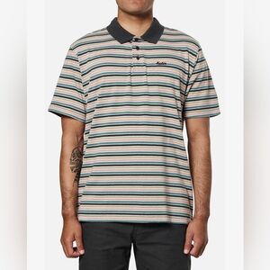 Katin Men's Polo Shirt - Striped Black, Green, and Cream
